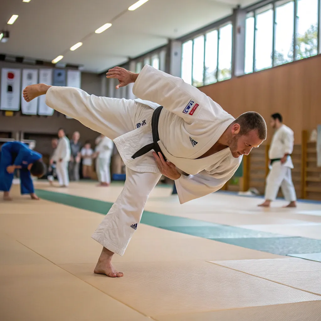 Michael training in Judo class